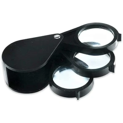 Afbeelding van 5X 10X 15X Triple Folding Pocket Vergrootglas Loupe Voor Edelstenen Sieraden Juweliers Oog Rotsen Postzegels Munten Horloges Hobby&#039;s Antiek