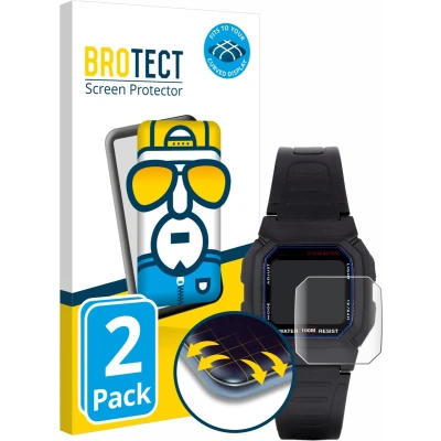 Afbeelding van BROTECT Screenprotector voor Casio W 800H 1AVES Folie Beschermfolie transparant volledig dekking (2 Stuks)