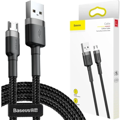 Afbeelding van Baseus Cafule Series Fast Charge Micro USB Gevlochten Kabel 1m Zwart