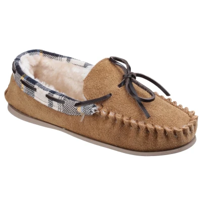 Afbeelding van Cotswold Womens Kilkenny Slip on Moccasin Slipper Tan Size UK 5 EU 38