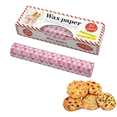Afbeelding van Voedsel Wrapping Papier 50 vellen Bijenwas Wraps Wax Vetvrij Waterdicht Deli Liner Tissue, Chocolade, Burger, Snoep, Cake Wrappers Gekleurd Hart Food Grade Gedrukt