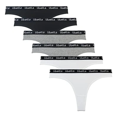 Afbeelding van Libella katoenen string voor dames Multi Pack strepen G strings 6, 3207 BWG M