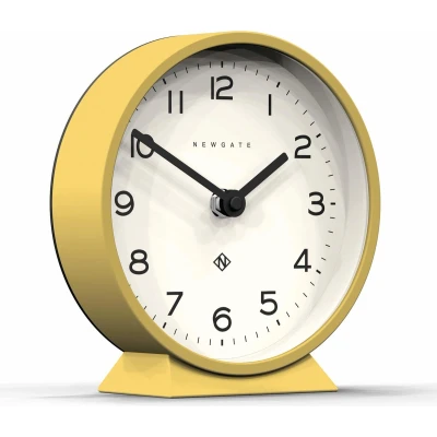 Afbeelding van NEWGATE® M Mantel Silent Sweep Haardklok &#039;No Tick&#039; Een Moderne Mantelklok Kleine Klok Woonkamerklokken Bureauklok Openhaardklokken Hedendaagse wijzerplaat (Geel)