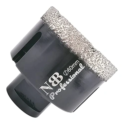 Afbeelding van NBB vacuum gesoldeerde diamantgatzaag met M14, voor professioneel droog of nat boren op hard porselein, keramiek, tegels, graniet, marmer, snel, duurzaam, Haakse Slijper (Dia.60mm)