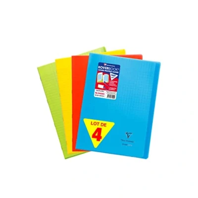 Afbeelding van Clairefontaine 971440AMZC notitieboek, piqué koverbook, omslag, polypropyleen SET VAN 4 21x29,7 cm
