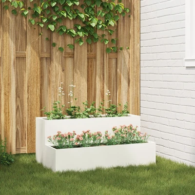 Afbeelding van vidaXL Tuin Plantenbak Wit Kunststof 100 x 60 45 cm Duurzaam