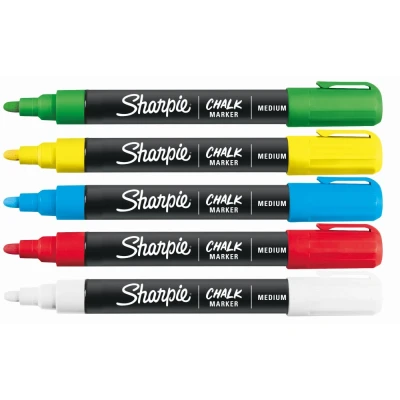 Afbeelding van Sharpie Chalk Markers Wet Erase Pens Assorted Colours 5pc