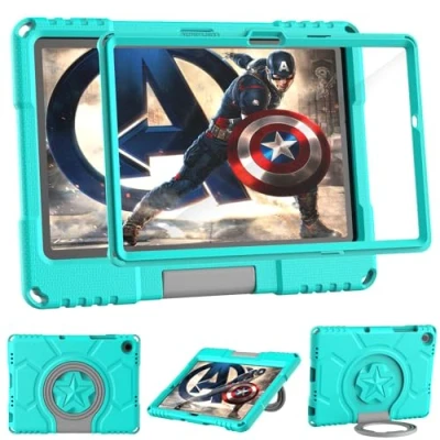 Afbeelding van Patamiyar Kids hoes voor Samsung Galaxy Tab A9 Plus 11 inch 2023, met displaybeschermfolie, schokbestendig, A9+ Plus, handgreep en standaard, turquoise