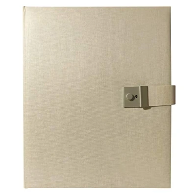 Afbeelding van Goldbuch 53605 Documentenmap Summertime Trend 2 voor DIN A4 documenten, ringbandmap met 5 zichthoezen, uitbreidbare map slot, Orgamap van linnen, ca. 27,5 x 34 cm, beige