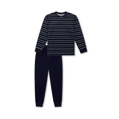 Afbeelding van Schiesser jongens pyjama set, Donkerblauw_183155, 140