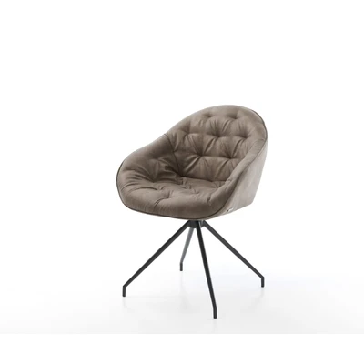 Afbeelding van Draaistoel Gaio Flex kruisframe conisch zwart taupe vintage 180 draaibaar