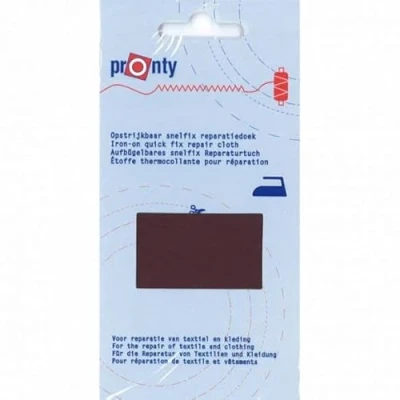 Afbeelding van PRONTY REPARATIEDOEK SNELFIX OPSTRIJKB. 11 x 25 cm KATOEN 038 DONKER BRUIN.