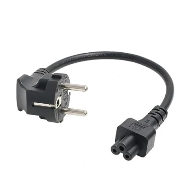 Afbeelding van HangTon Stroomkabel Euro Schuko stekker CEE7/7 naar IEC320 C5 Mickey Mouse voor laptop computer AC adapter kabel 250V 2,5A 12&quot;
