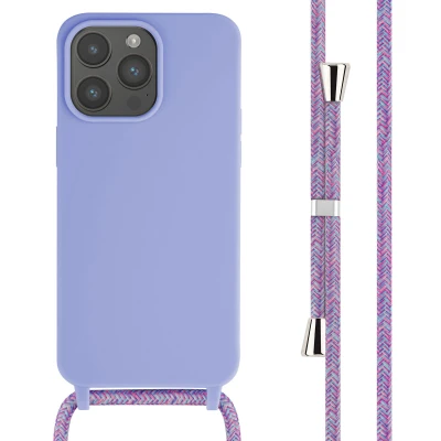 Afbeelding van Apple iPhone 15 Pro Max Hoesje Siliconen en TPU (zacht) iMoshion Softcase/Koordhoesje/Backcover Paars Telefoonhoesje