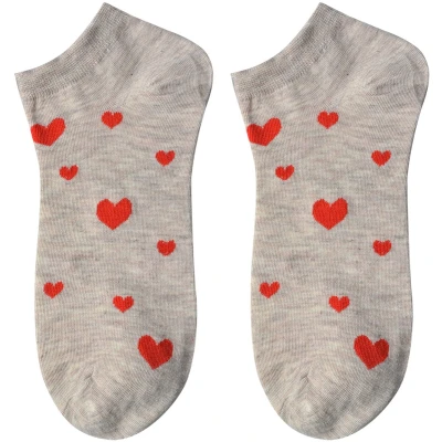Afbeelding van Clayre &amp; Eef Grappige Sokken one size Beige Polyester Hartjes