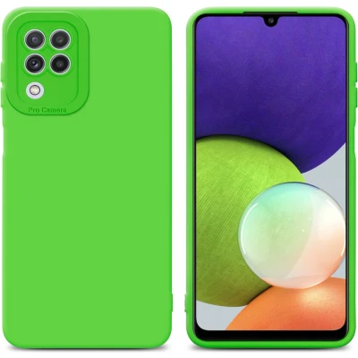 Afbeelding van Cadorabo Hoesje geschikt voor Samsung Galaxy A22 4G in FLUID GROEN Beschermhoes TPU silicone Cover Case