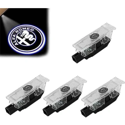 Afbeelding van Auto Deur LED Logo Verlichting Projector Welkom Lichten Voor Alfa Romeo Stelvio Giulia Giulietta Mito, Licht onderdelen,4ps