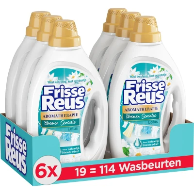 Afbeelding van 6x Witte Reus Wasmiddel Frisse Gel Lotus 19 Wasbeurten 855 ml