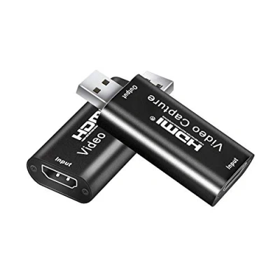Afbeelding van KUYIA HDMI Video Capture, Audio Capture Kaarten naar USB 2.0, 1080p/30HZ Record via DSLR Camcorder Action Cam, Live Streaming, Broadcasting Into Zwart