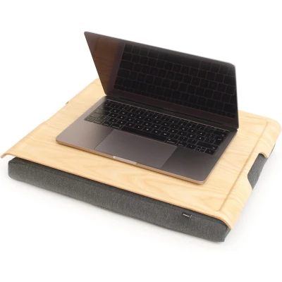 Afbeelding van Laptray / Laptoptafel Antislip Essenhouten blad 46 x 32 6,5 cm