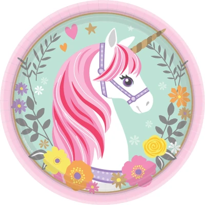 Afbeelding van Magical Unicorn Eenhoorn borden 18cm 8 stuks