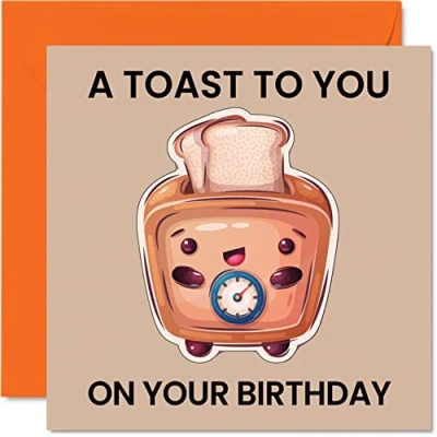 Afbeelding van Grappige verjaardagskaarten voor mannen vrouwen Toast Leuke gelukkige mama papa broer zus zoon dochter Nan opa tante oom, 145 mm x scherts grap humor wenskaarten verjaardag geschenken