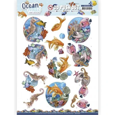 Afbeelding van 3D Push Out Amy Design Ocean Wonders Seahorse