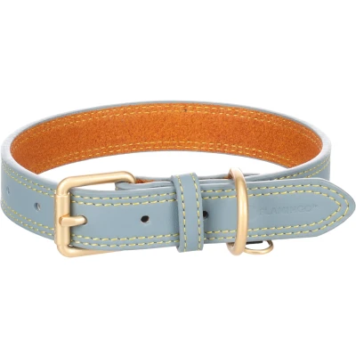 Afbeelding van Flamingo Hondenhalsband Virginia lichtblauw M/L 38 48 cm 25 mm met een ring voor identificatielabel genaaid hogere sterkte
