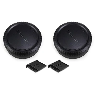 Afbeelding van PROfezzion X Mount Achterlens Cap 2 Pack Body &amp; Camera Hot Shoe Cover Set voor Fujifilm T5 H2 T3 T4 T2 S10 T30 T20 T10 T200 T100 PRO3 PRO2 E4 E3 A7 en meer