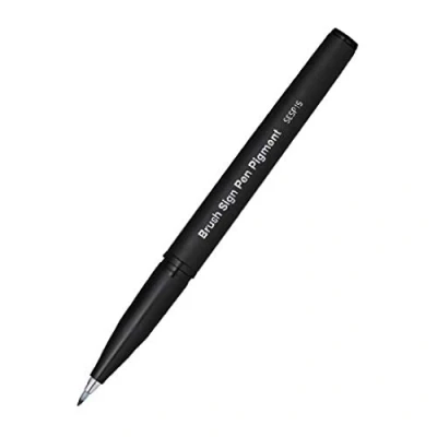 Afbeelding van 5x Brushpen Pentel Sign SESP15 AX Zwart