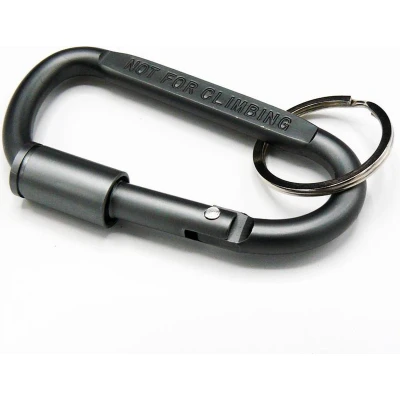 Afbeelding van Doodadeals® Karabijnsluiting Sleutelhanger Met 30 mm Sleutelring Antraciet Musketonhaak Karabijnhaak