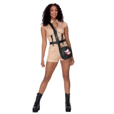 Afbeelding van Smiffy&#039;s Ghostbusters Kostuum Stoere Onbevreesde Spokenvanger Ghostbuster Vrouw Wit / Beige Medium Halloween Verkleedkleding