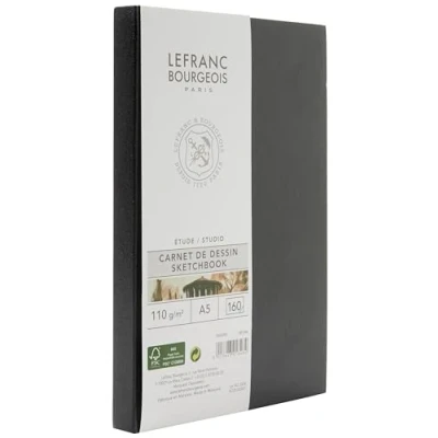 Afbeelding van Lefranc Bourgeois 301346 Studio Skizzenbuch 80 Blatt A5, 110 g/m², Skizzenpapier mit feinkörnige Oberfläche zum Zeichnen Bleistiften, Kreide, Kohle und anderen Trockentechniken