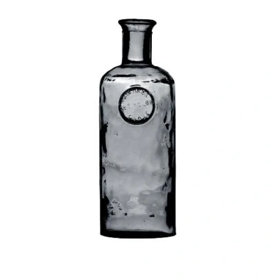 Afbeelding van Natural Living Bloemenvaas Olive Bottle smoke grijs transparant glas D13 x H35 cm Fles Vazen