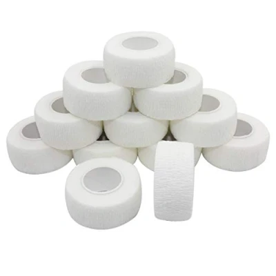 Afbeelding van COMOmed Cohesive Flexible Bandage Self Adhesive Roll Latex Free Non Woven Athletic Tape Alleray Tested Suitable for Sensitive Skin 2.5cm x 4.5m 12 Rolles White…