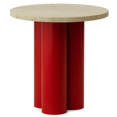 Afbeelding van Normann Copenhagen Dit Bijzettafel Bright Red Travertine Light