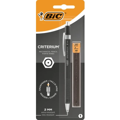 Afbeelding van BIC Vulpotlood Criterium 2 mm HB Zwart of Wit Pak van 1 potlood met 6 Navullingen Drukpotlood