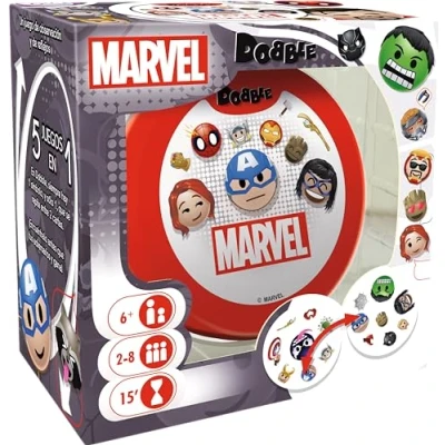 Afbeelding van Zygomatic Dobble Marvel Emoji, actie en reflectiekaartspel, vanaf 7 jaar, 2 tot 8 spelers, 15 minuten per spel, Spaans Portugees