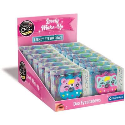 Afbeelding van Clementoni crazy chic oogschaduw dieren donut blauw/roze