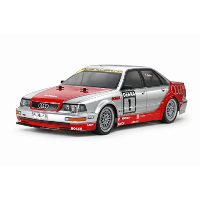 Afbeelding van TAMIYA 58699 1:10 Audi V8 1992 tourwagen (TT 02) op afstand bestuurde auto, voertuig, modelbouw, montage, hobby, RC bouwpakket, ongelakt