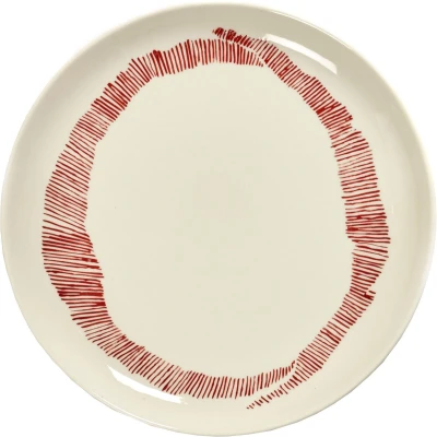 Afbeelding van Serax FEAST Swirl Stripes M dinerbord 22,5 cm Gebroken wit