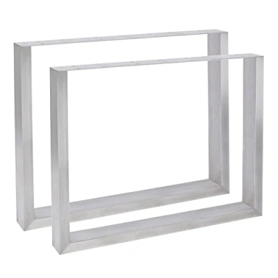 Afbeelding van CLP Velden 2x Tafelpoten Metaal Vierkant roestvrij staal 80 cm