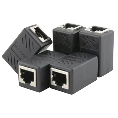 Afbeelding van SeKi RJ45 LAN koppeling, 5 stuks, afgeschermd; connectoren voor ethernet kabel, patchkabel, ethernet, koppelaar, adapter netwerkkabel, netwerkcoupler Cat 8, Cat7, Cat6a,