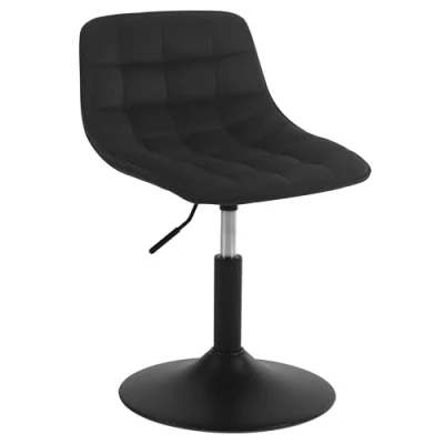 Afbeelding van WOLTU 1 x verstelbare kruk, stoel, eetkamerstoel, make up commerciële winkelkruk, multifunctioneel, 360 graden draaibaar, fluweel, zwart, zitting 38 49,5 cm hoog