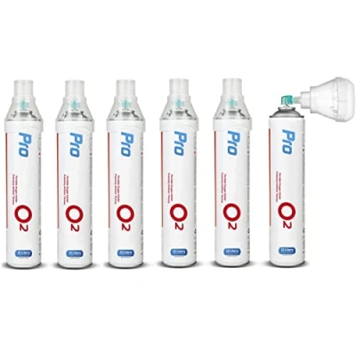 Afbeelding van Maclean PR 994 Draagbare zuurstofinhalator 6 x 12 l in blik o2 99,4% universeel mondstuk inhaleerbaar (6 stuks) (6)