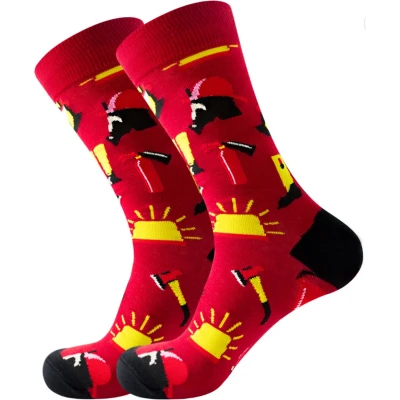 Afbeelding van JustSockIt Brandweer sokken Leuke cadeau voor mannen vrouwen Verjaardag Beroepen