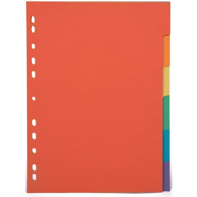 Afbeelding van Pergamy Tabbladen Ft A4 Maxi, 11 gaatsperforatie, Stevig Karton, Geassorteerde Kleuren, 6 Tabs