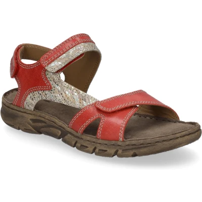 Afbeelding van Josef Seibel Sandalen met sleehak Rot (rotmulti), Dames, Maat: 38, (rot multi) Leer