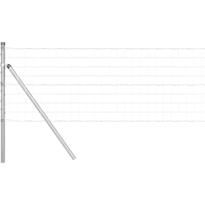 Afbeelding van vidaXL Euro Schutting met 7 Palen 0.6x10 m Gegalvaniseerd Staal