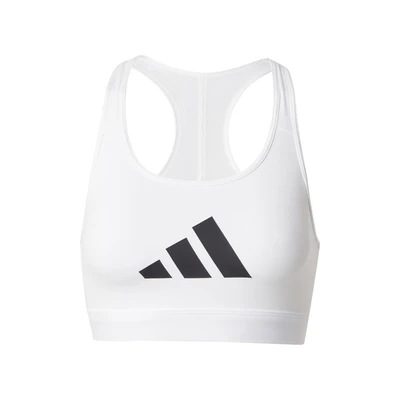 Afbeelding van adidas Performance Powerreact BIG LOGO Graphic BRA Sportbh met light support, Dames, Maat: XS, White